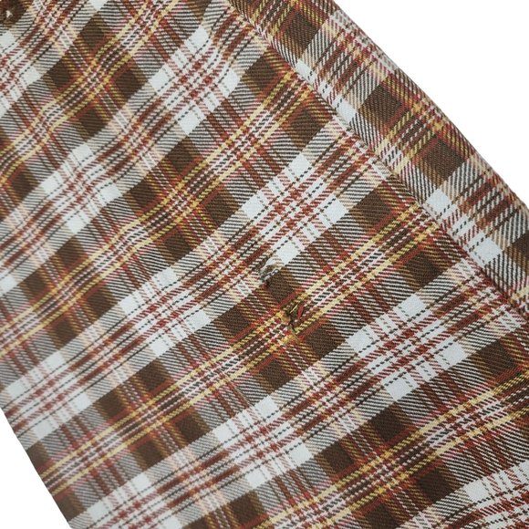 vintage hand made wool plaid belle bottom 70s pants see measurements - Picture 7 of 10